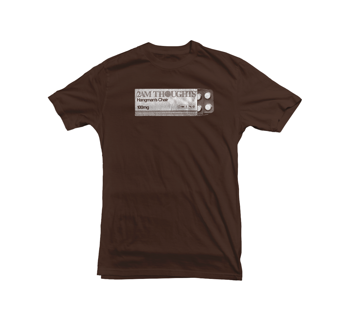 HANGMAN'S CHAIR "2AM THOUGHTS" Brown T-Shirt