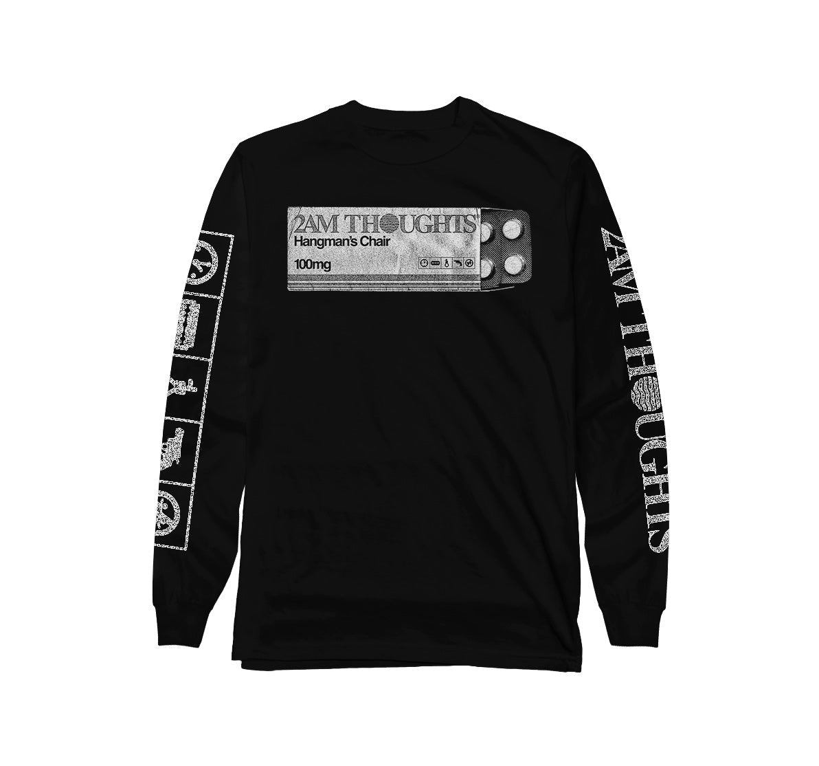 HANGMAN'S CHAIR "2AM THOUGHTS" Black Longsleeve