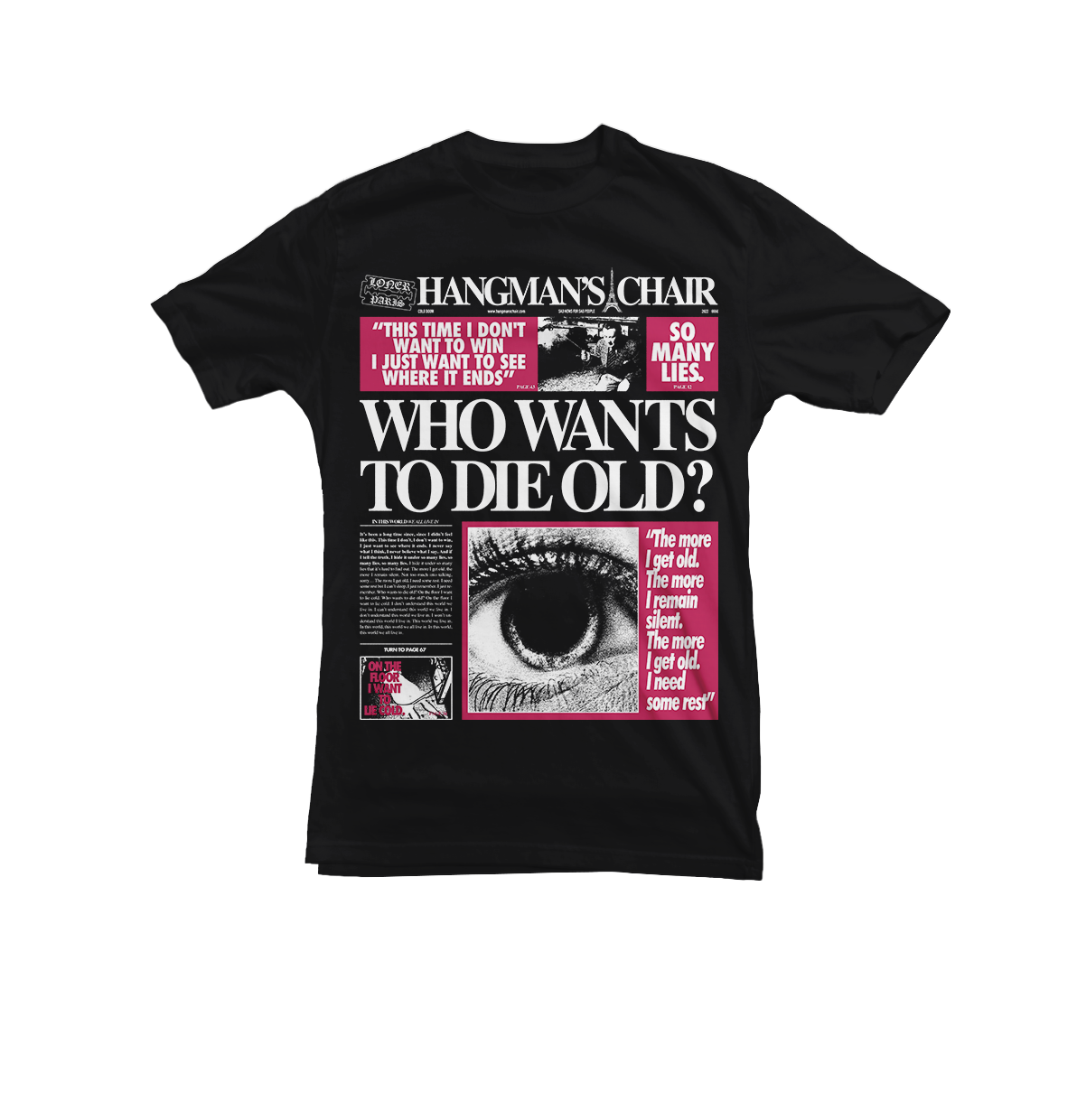 HANGMAN'S CHAIR "Who Wants To Die Old?" Black T-Shirt